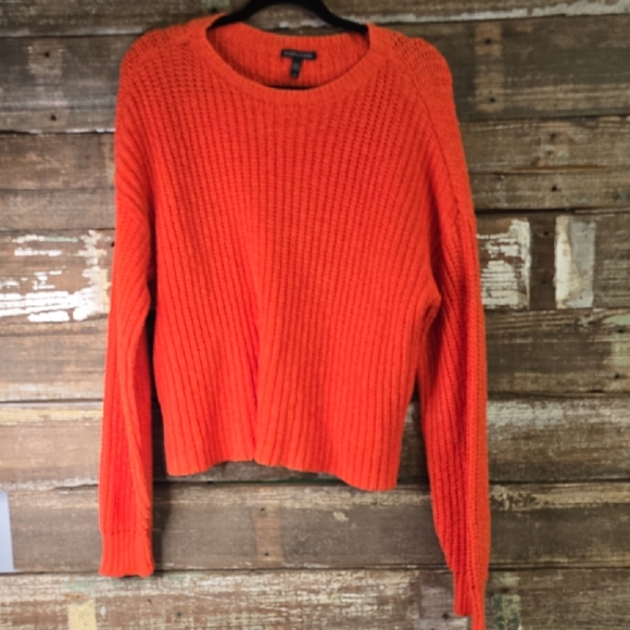 Eileen Fisher Vibrant Orange Crew Neck Sweater, Size L - Picture 1 of 4
